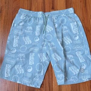 SHEIN Light Blue Graphic Men's Athletic Shorts